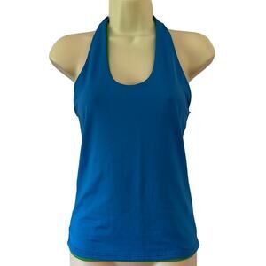 Body Wrappers Reversible Green/Blue Halter Dance Top Adult Size Medium Stretch